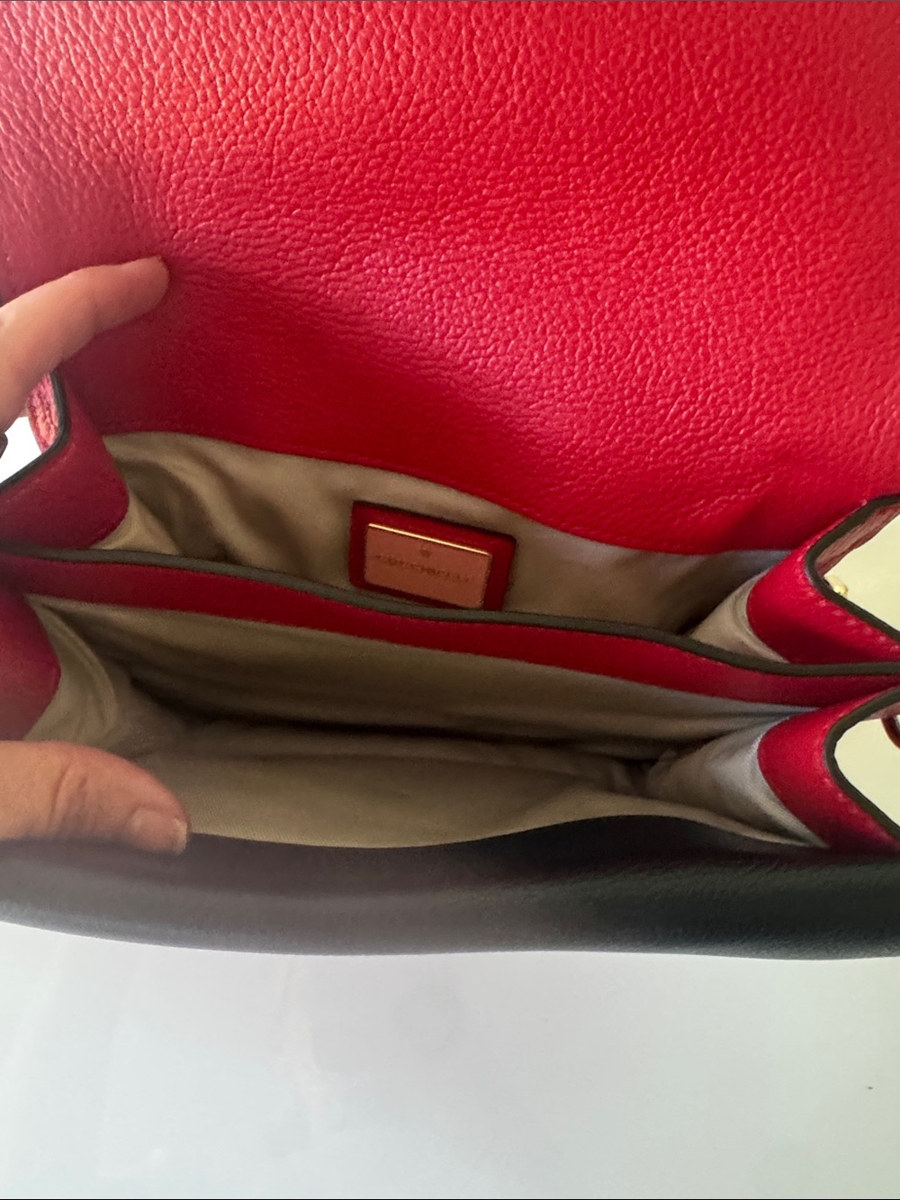 Coccinelle Ambrine Bag Red Leather Rattan with Shoulder Strap and Scarf - Picture 8 of 16